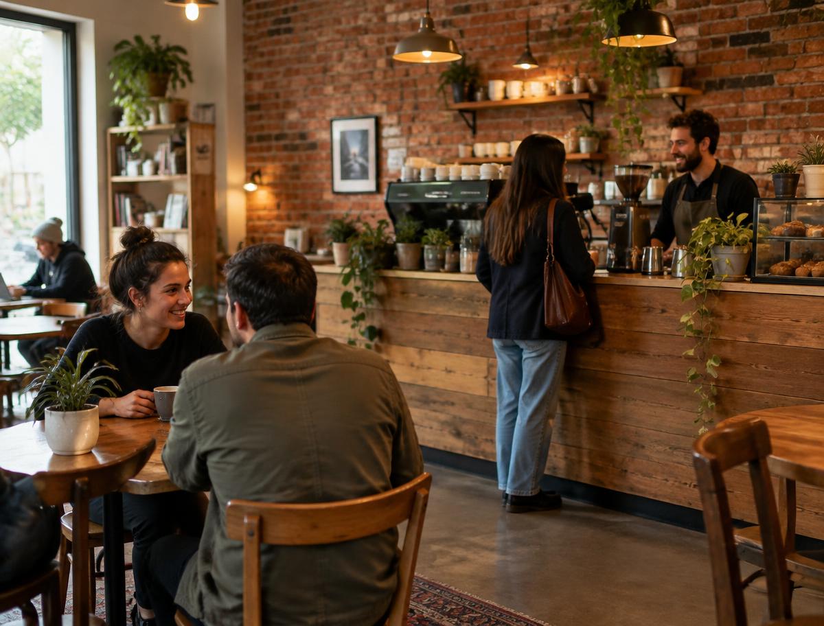 Illustrative image of a neighborhood coffee shop interior.
